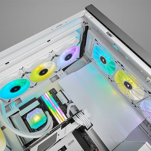 Corsair iCUE ML120 RGB Elite Premium 120mm PWM Magnetic Levitation Triple Fan Kit (White)